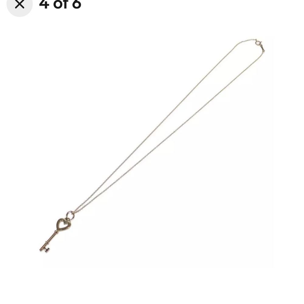 Tiffany & Co 18K Yellow Gold Heart Key Pendent and necklace